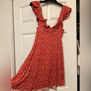 Urban Outfitters Red Floral Mini Dress